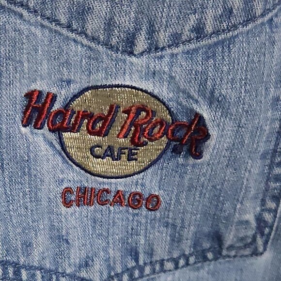 Hardrock Cafe Chicago Vintage Denim Button Down Shirt Small - Picture 3 of 7